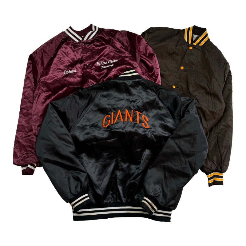 Lot de vestes baseball satinées vintage mix 10 kg – United Vintage
