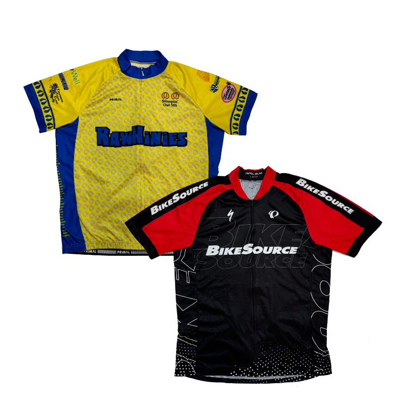 Lot de maillots de cyclisme vintage — modèles colorés style pro team