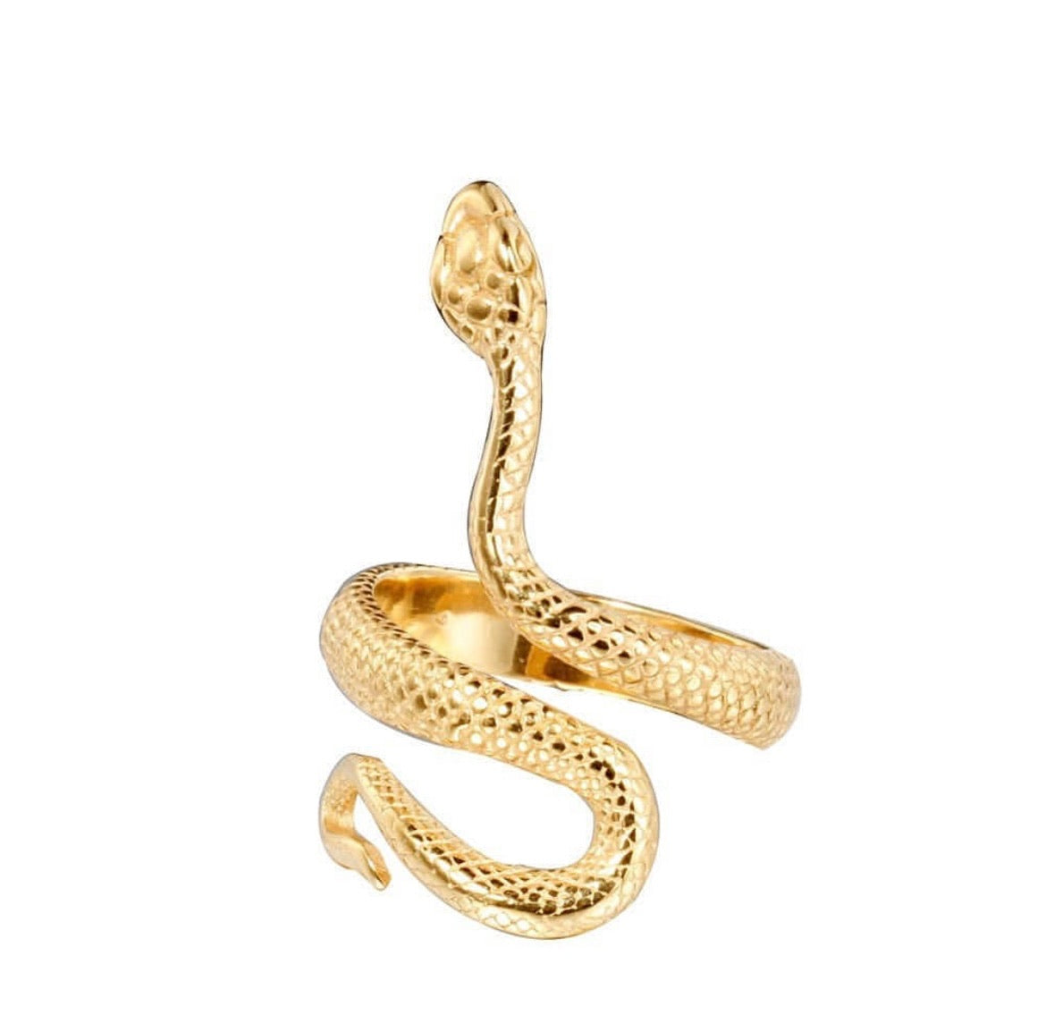 Bague serpent dorée ajustable – style antique égyptien, bijou tendance pour homme ou femme