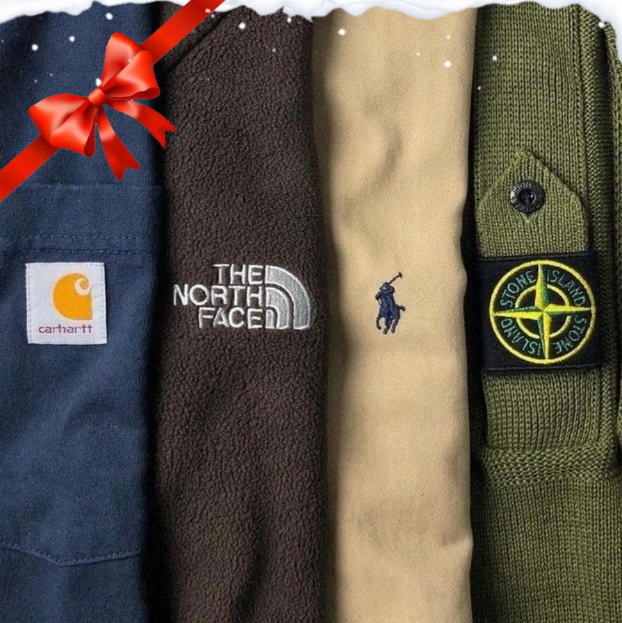 Sélection de vêtements de marques vintage (Carhartt, The North Face, Ralph Lauren, Stone Island) spéciale Noël – United Vintage